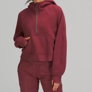 Lululemon Half Zip Scuba Oversized Cropped Hoodie Mulled Wine NWOT
